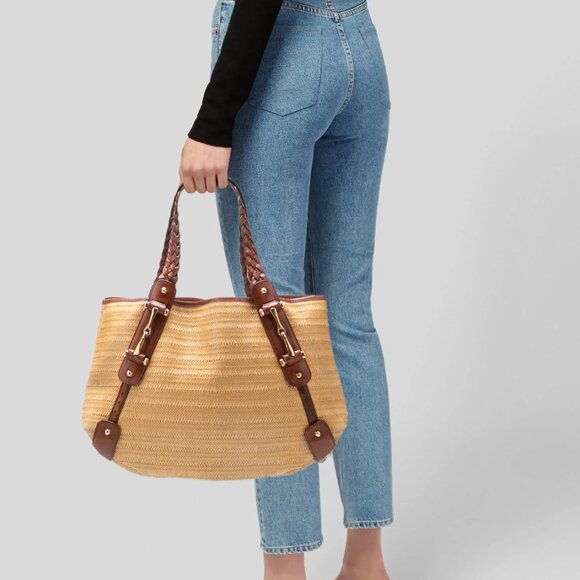 Gucci Horsebit Pelham Medium Raffia Straw Bag RARE - Picture 1 of 14